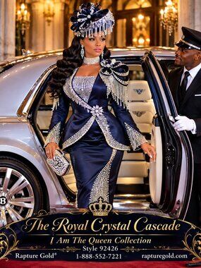 I Am The Queen Royal Crystal Cascade Church Hat Style 92426/Donna vinci